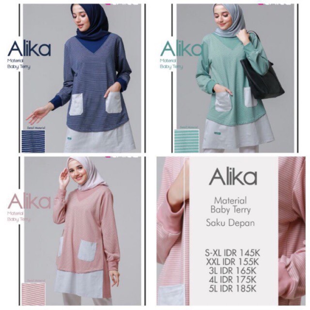 TUNIK ALIKA /ALNITA TERBARU BUSANA MUSLIM NIBRAS HIJAB MUSLIM