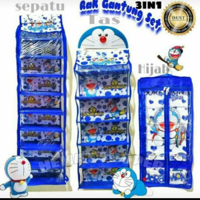 HEMAT RAK GANTUNG SET 3 IN 1 Rak Sepatu ,rak tas dan rak hijab rak gantung murah rak ras rak sepatu