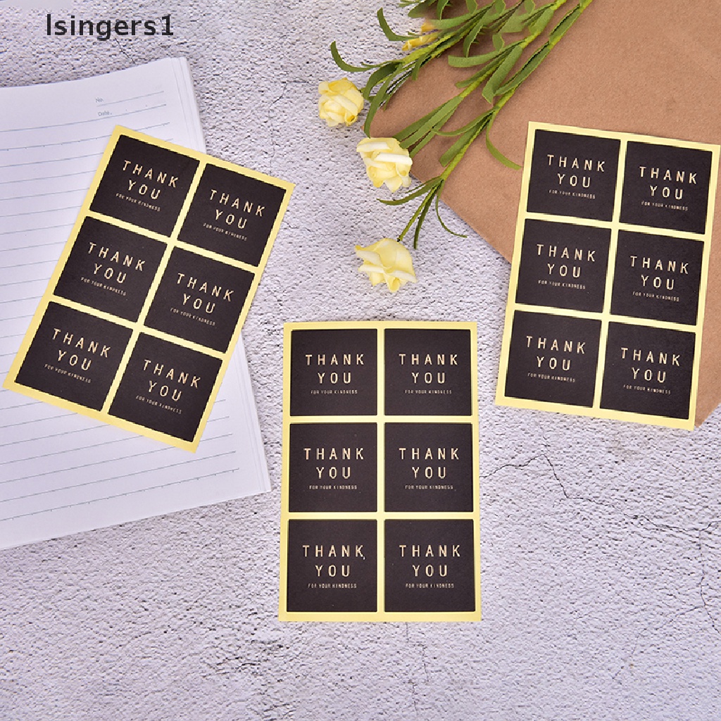 (lsingers1) 60pcs Stiker Label Tulisan Thank You Bahan Kertas Kraft Untuk Dekorasi Kue