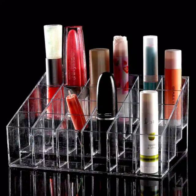 GK-112 Tempat Lipstik Kosmetik Penyimpanan makeup Organizer bahan Akrilik 24 Sekat