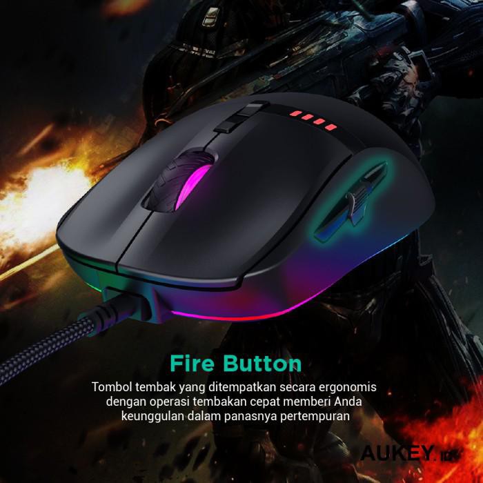 Aukey Mouse Knight Gaming RGB Wired - 10000 DPI- 500693 - GM-F4