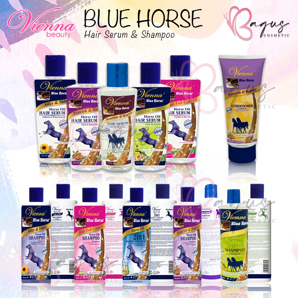 ⭐ BAGUS ⭐ VIENNA BLUE HORSE HAIR SERUM &amp; SHAMPOO | Shampoo Kuda Kondisioner Rambut