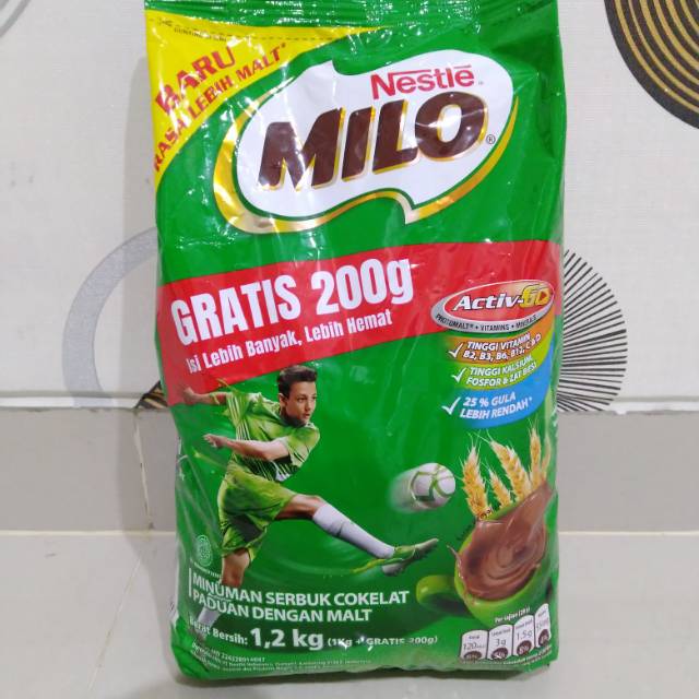 Milo activ go dan 3in1 1kg free 200gr
