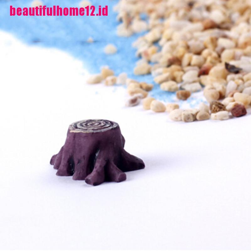 【beautifulhome12.id】Newest Miniature Tree Stump Dollhouse Ornament Fairy Craft Bonsai Garden Decor