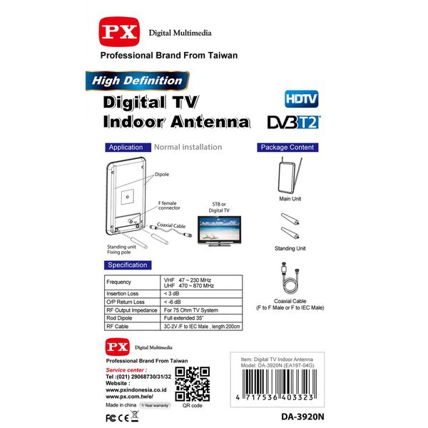 Antena TV Digital PX DA 3920N Indoor Antenna