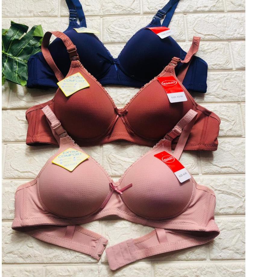 MISSLILY | BRA BUSA POLOS MOTIF KULIT JERUK TANPA KAWAT Cup B Kait 2 / ART 9850