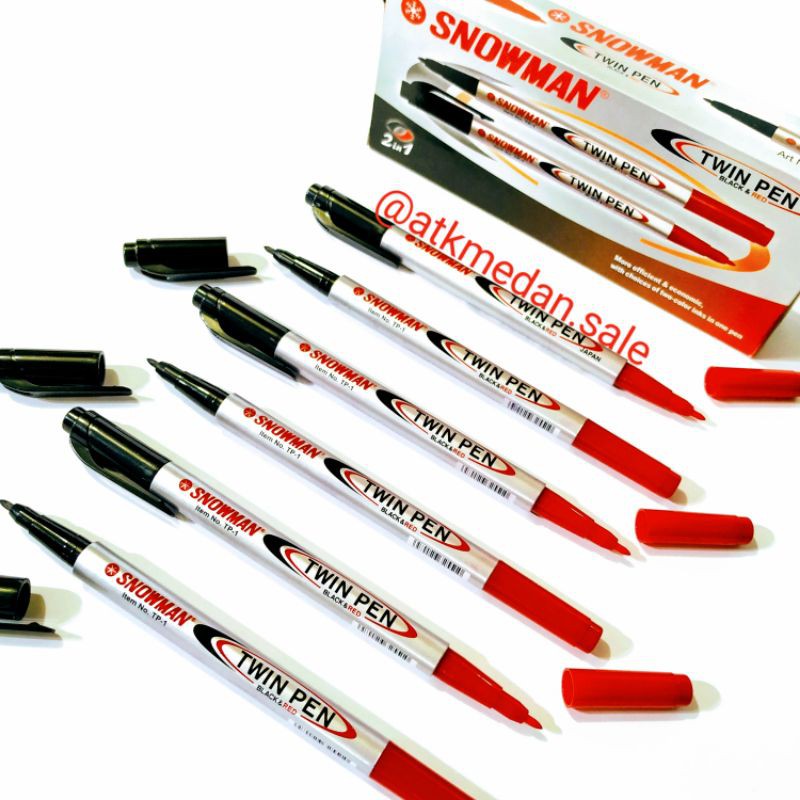 

Twin Pen Snowman Warna Merah Hitam Spidol