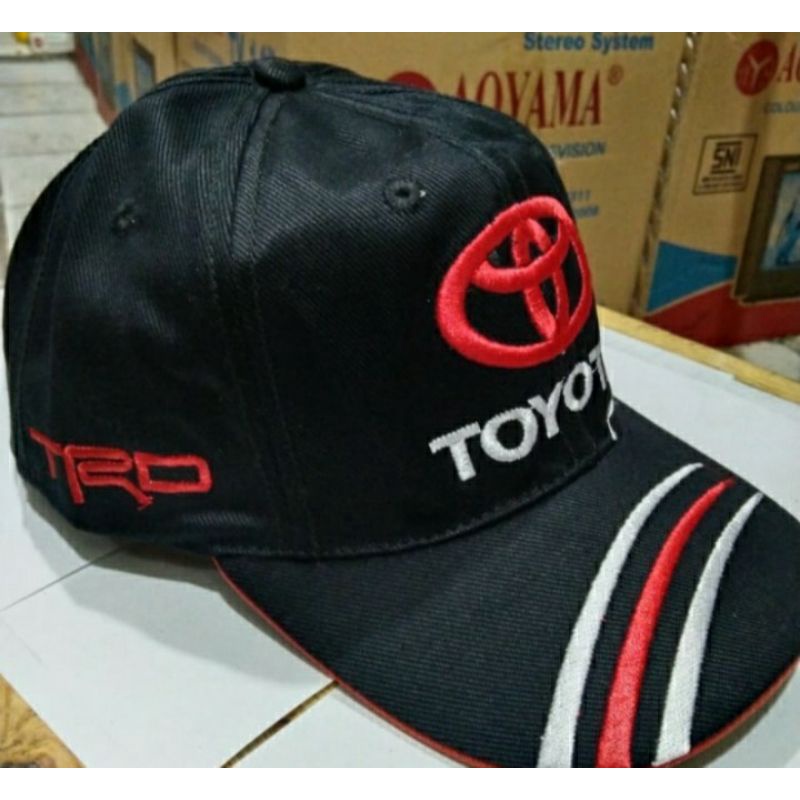 TOPI PRIA DEWASA TOYOTA BLACK BORDIR