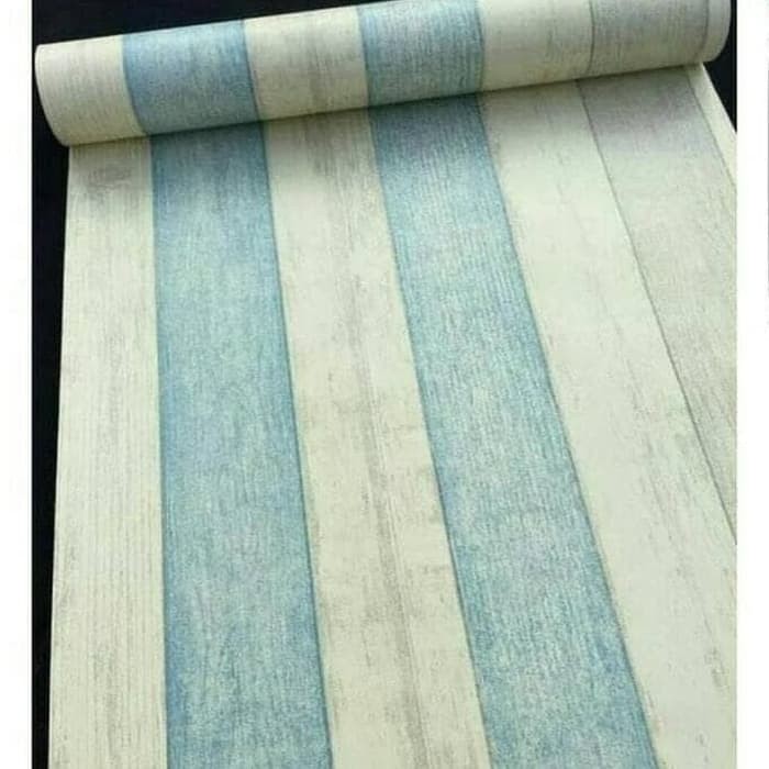 Wallpaper Dinding KAYU BIRU KEHIJAUAN KREM