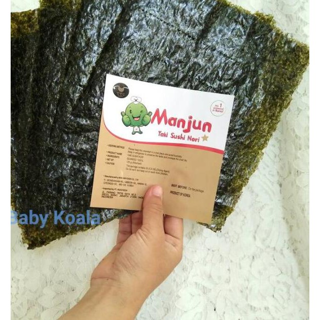 

➭ Korean Yaki Sushi Nori MANJUN SHARE SIZE 5 lembar ℮