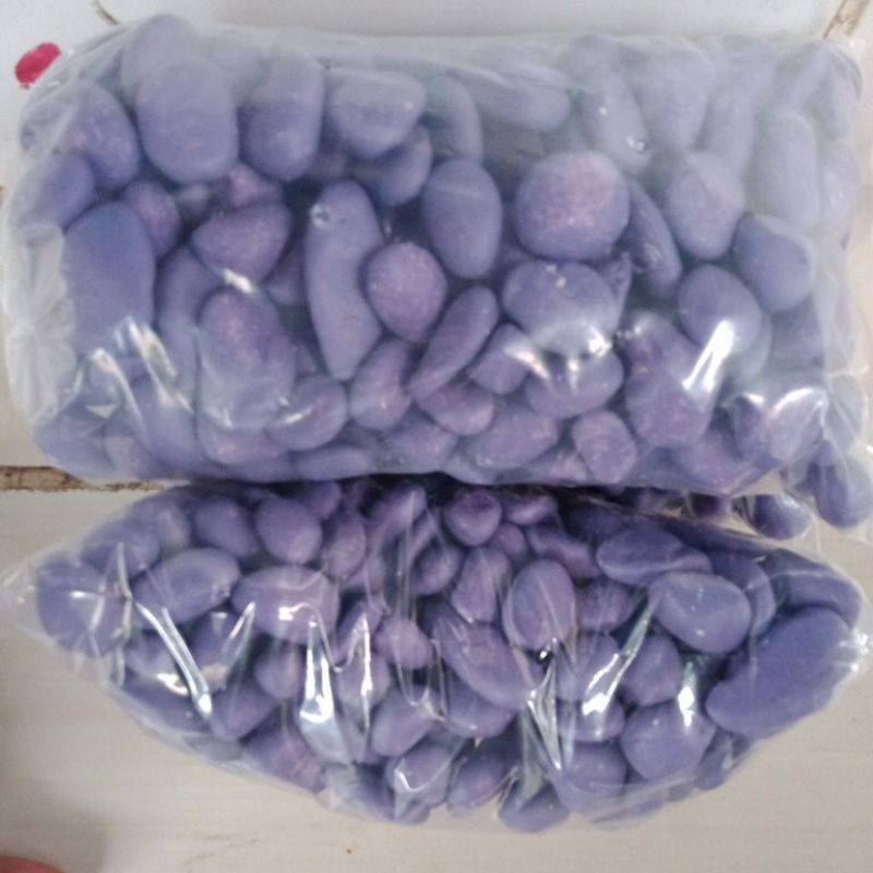 Batu koral warna ungu 1kg batu hiasan aquarium pot taman murah