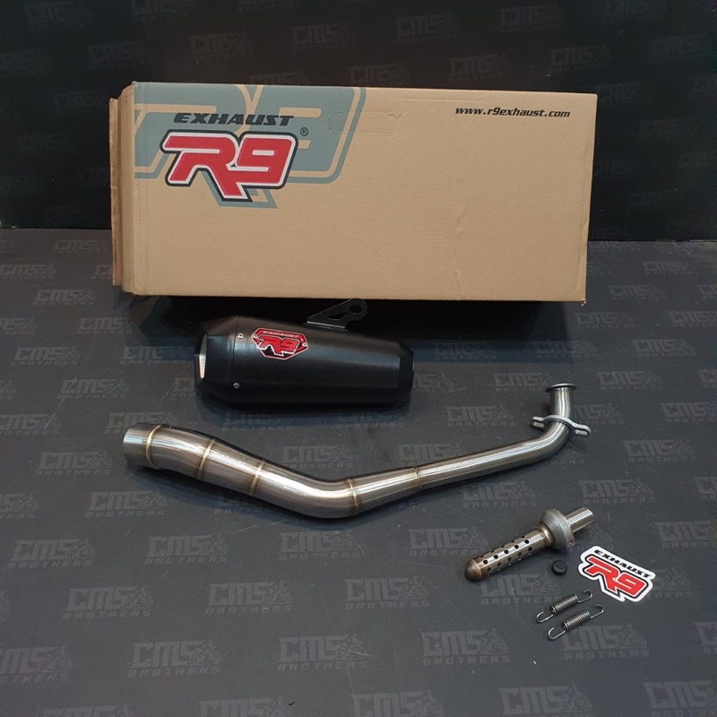 Knalpot Racing R9 Alpha New Stainless Black Series Yamaha All New Nmax 2020