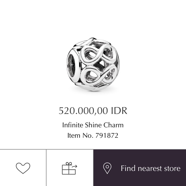 Preloved PANDORA Infinite Silver Charm