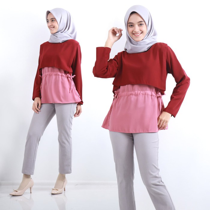 Blouse Pakaian Baju Atasan Wanita Muslim Fashion Cantik Unik Lucu Sherly Shopee Indonesia