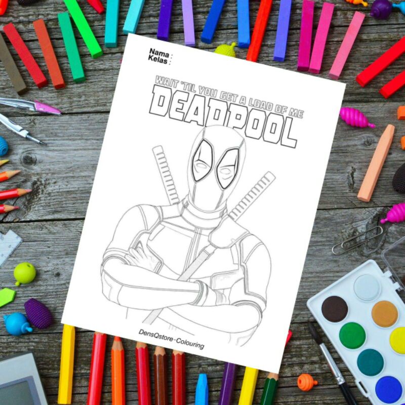 

Kertas Mewarnai Anak Tema Deadpool / Kertas Gambar (10 Lembar Gambar)