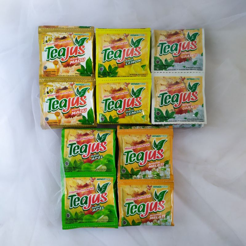 

TeaJus Minuman Serbuk Teh 10 sachet / aroma melati /apel / gula batu / lemon / madu