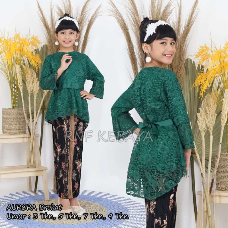 Cod realpict kebaya brukat anak//aurora brukat anak//kebaya anak//kebaya anak modern