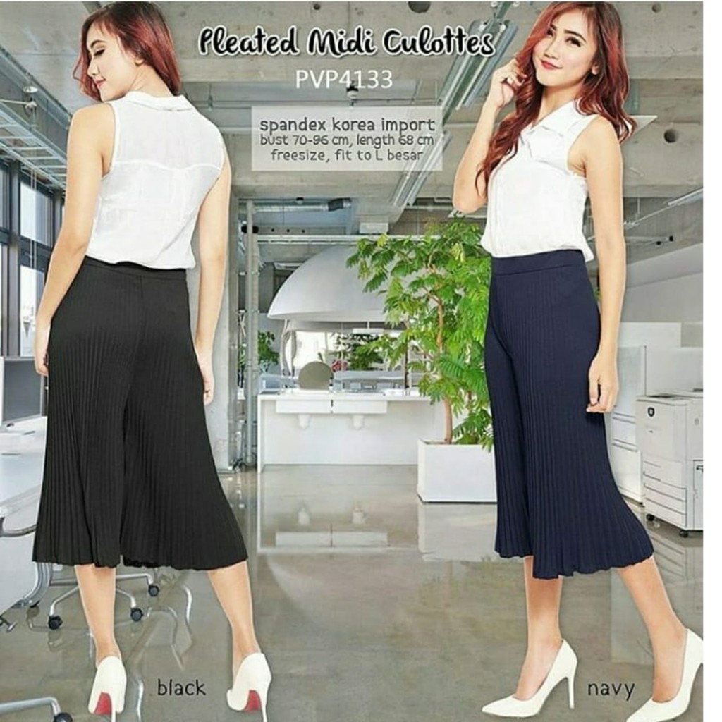 Celana Plisket Pendek / Kulot Prisket 3/4 Payung / Pleates Pants