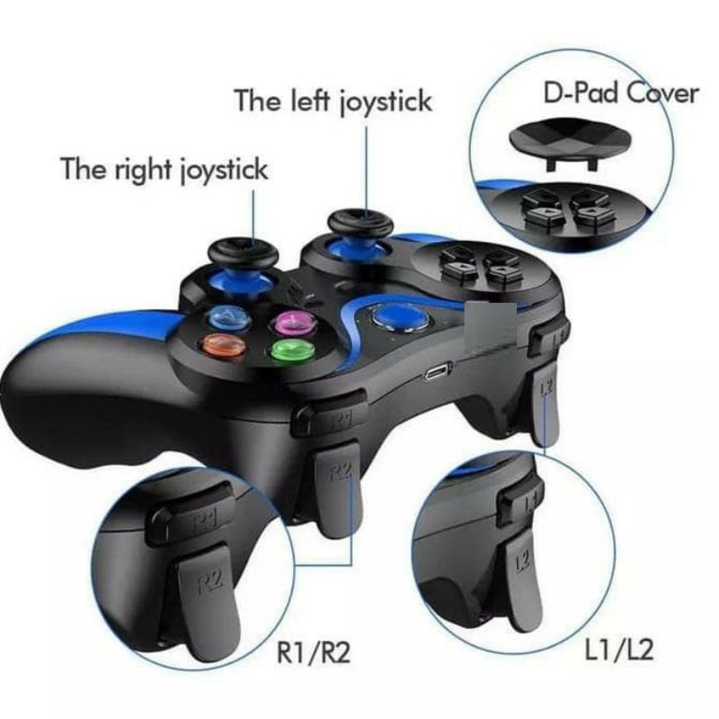 Gamepad Stik Bluetooth Controller For Android ,Smart TV, PC PS3 Joystick VA-013 With Holder