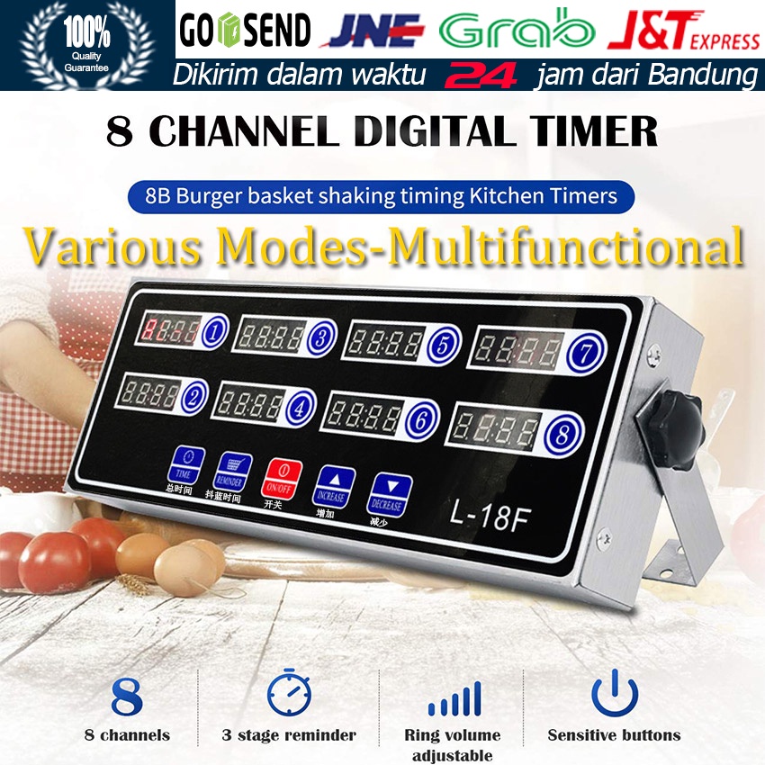 Jual 3 Stage Reminder 8 Channel Digital Timer CAL-8B Shaking Timing ...