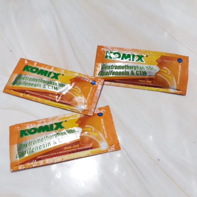 

Obat batuk Komix sachet obh dan jahe