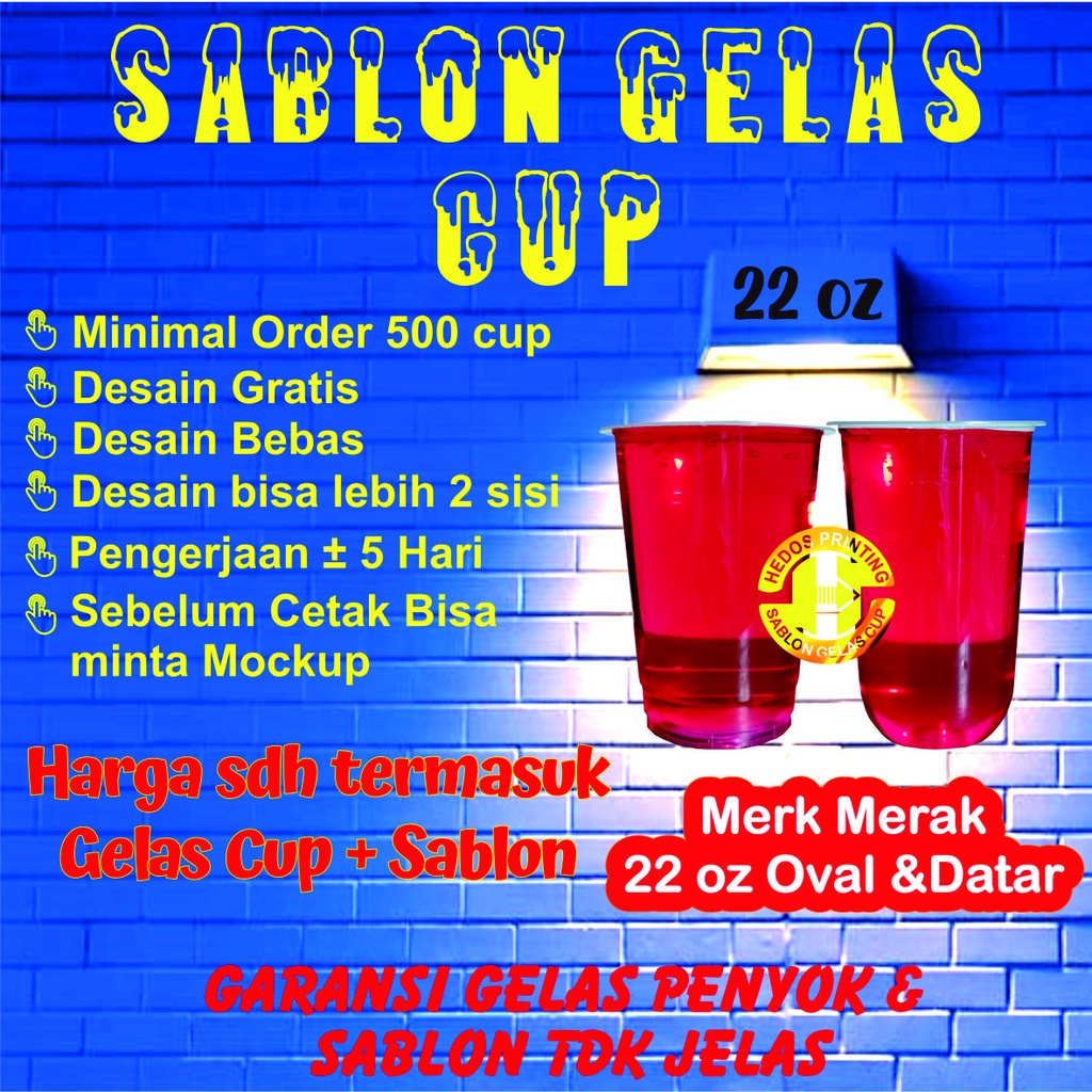 Cup 22oz Datar Dan Oval merk Euro Merak