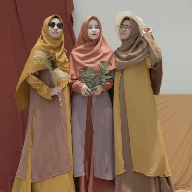 Outer arm dan apron rample luaran gamis hijab alila
