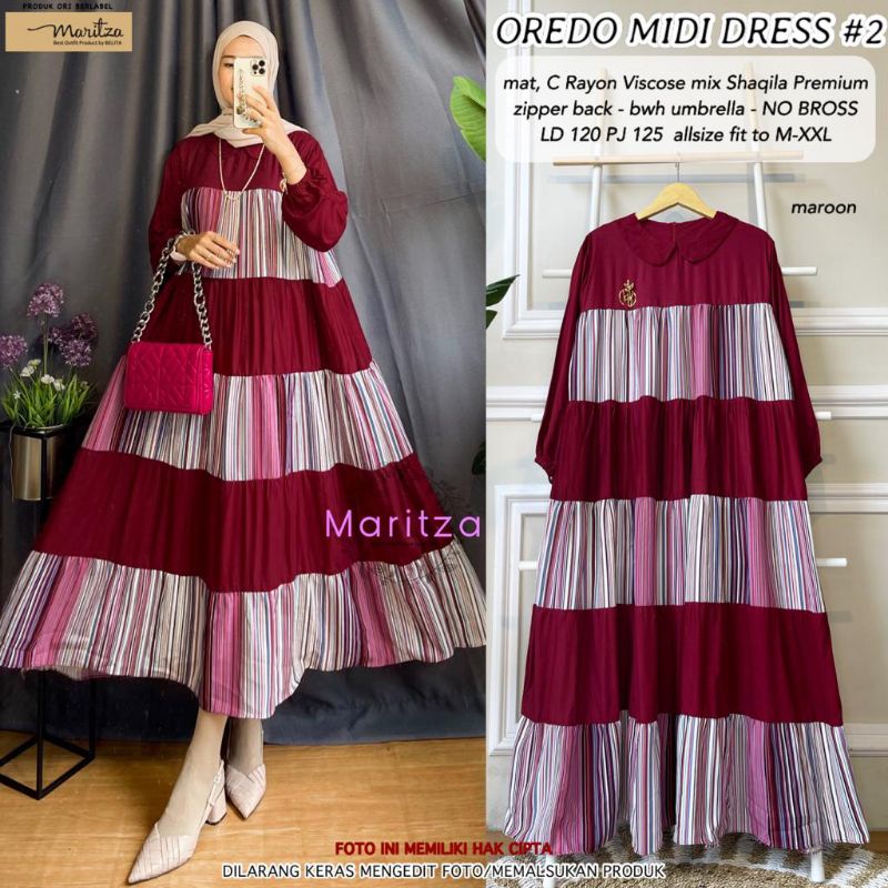 oredo midi dress #2 by maritza / gamis rayon ld jumbo
