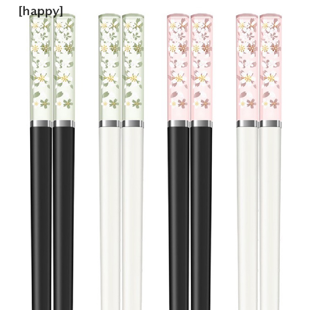 HA Amber Cherry Blossom Alloy Chopsticks Chinese Chopsticks Reusable Tableware  ID