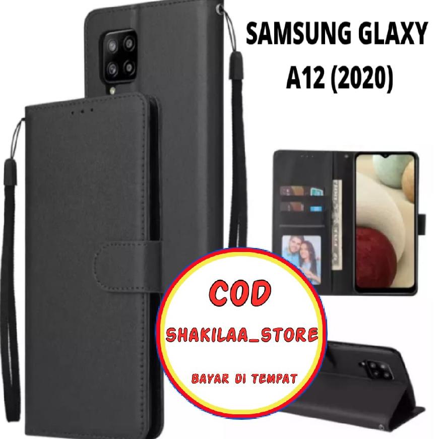 ➜ CASE FLIP CASE KULIT FOR SAMSUNG GALAXY A12 2020 - CASING DOMPET-FLIP COVER LEATHER-SARUNG HP ㅶ