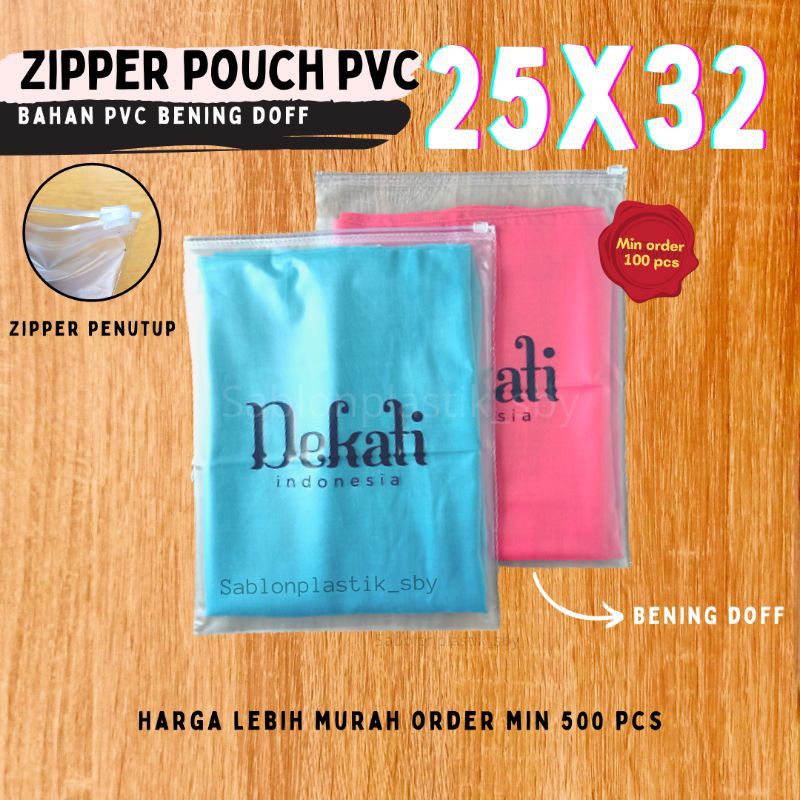 Zipper pouch / pouch mika pvc 25x32 B