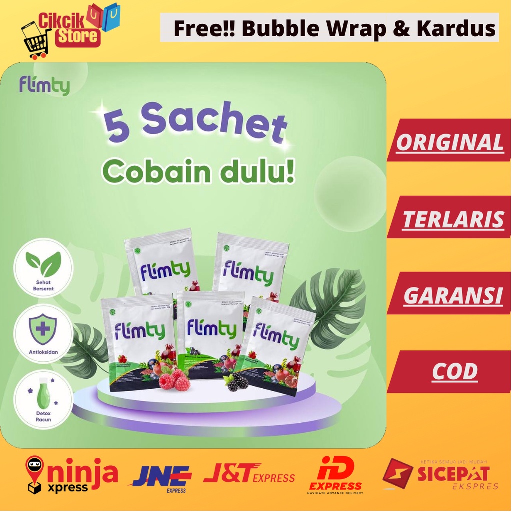 Isi 5 Sachet Flimty Fiber Original Minuman Pelangsing Ampuh Diet Sehat Aman Flimty Penurun Berat Bad