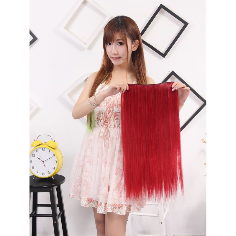 HALF WIG LURUS WARNA POLOS BIG LAYER HAIR CLIP HAIRCLIP HAIR EXTENSION RAMBUT PALSU OMBRE