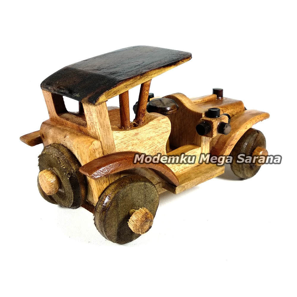 Diecast Miniatur Mobil Kayu Ontran Antik - Ukuran S Mini 13x7x8 cm