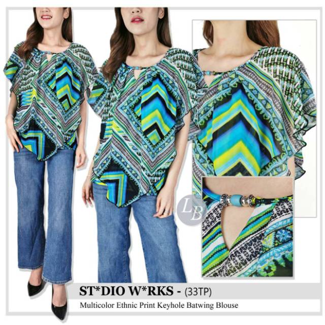 Studio work multicolor batwing blouse