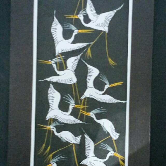 Burung Bangau Lukisan Dan Frame Feng Shui Kemuliaan Umur Panjang