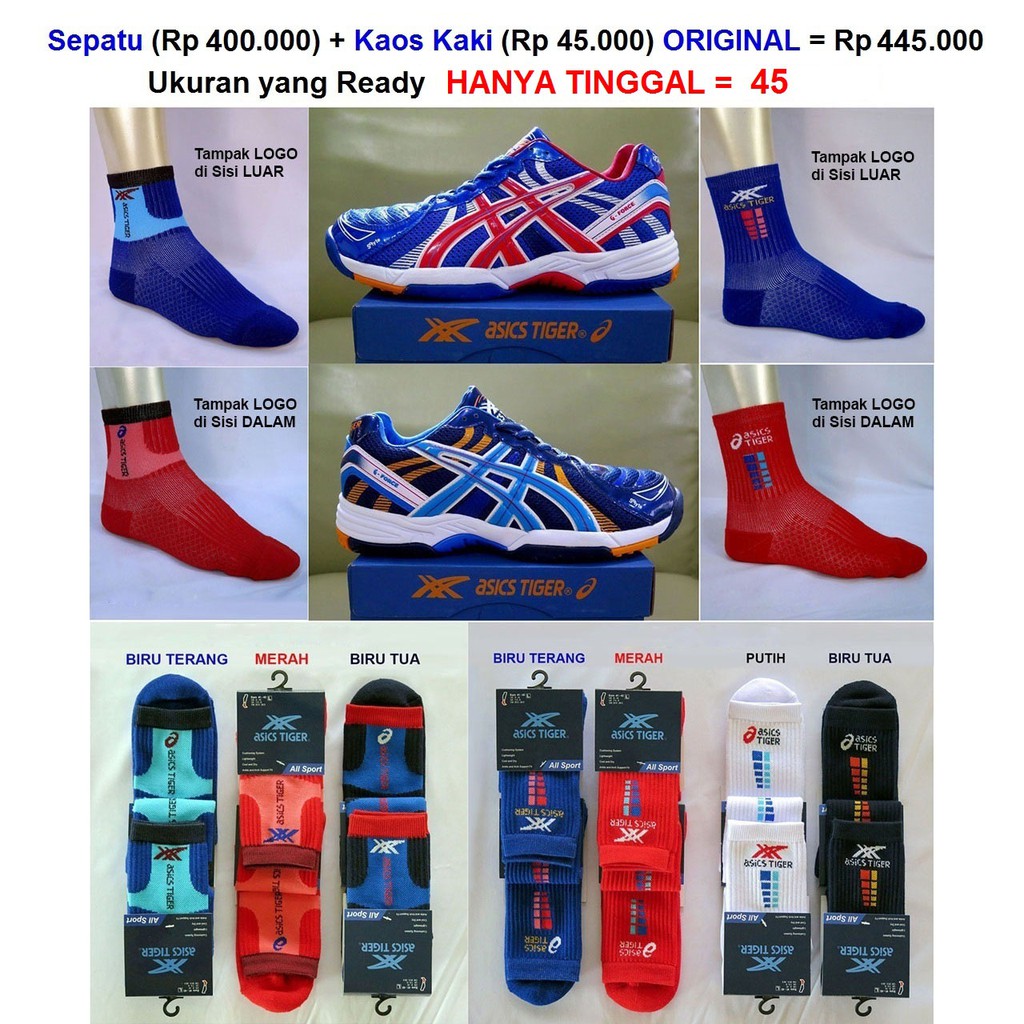 Sepatu Asics Tiger Tennis Tenis G-Force Original 100% Free Kaos Kaki