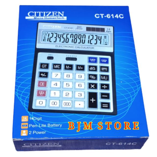 KALKULATOR CITIZEN CT614 - CALCULATOR CITIZEN CT-614-C TOMBOL BESAR