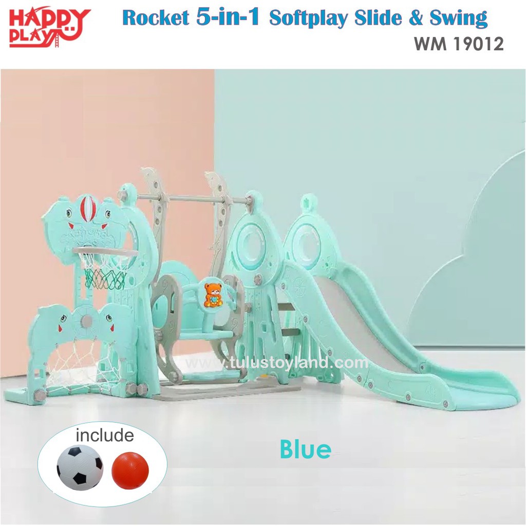 Perosotan Ayunan 5 in 1 Happy Play Rocket 5in1 Softplay Slide Swing Anak WM 19012 Soft Play WM19012