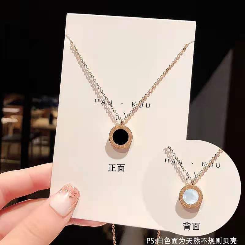 Kalung Rantai BVL Hitam titanium premium import antikarat aksesoris wanita Best Seller
