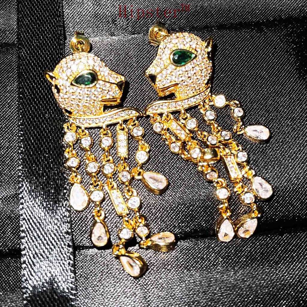 Fashion Hot Sale Creative Design Leopard Super Fairy Dream Geometric Gem Large Earrings