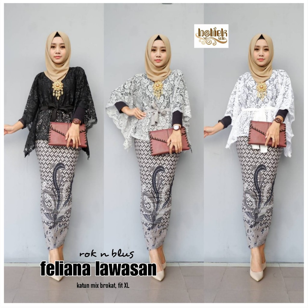 Batik Solo Rok N Blus Feliana Lawasan Kode A B C Batieksolo MODERN PREMIUM KATUN HALUS