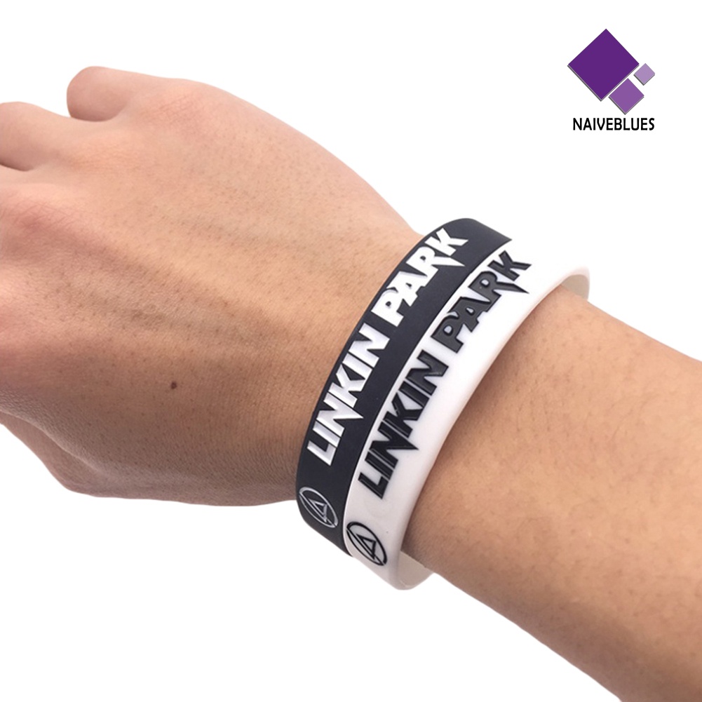 Naiveblue &gt; Gelang Silikon Motif Linkin Park Rock Untuk Pria / Wanita