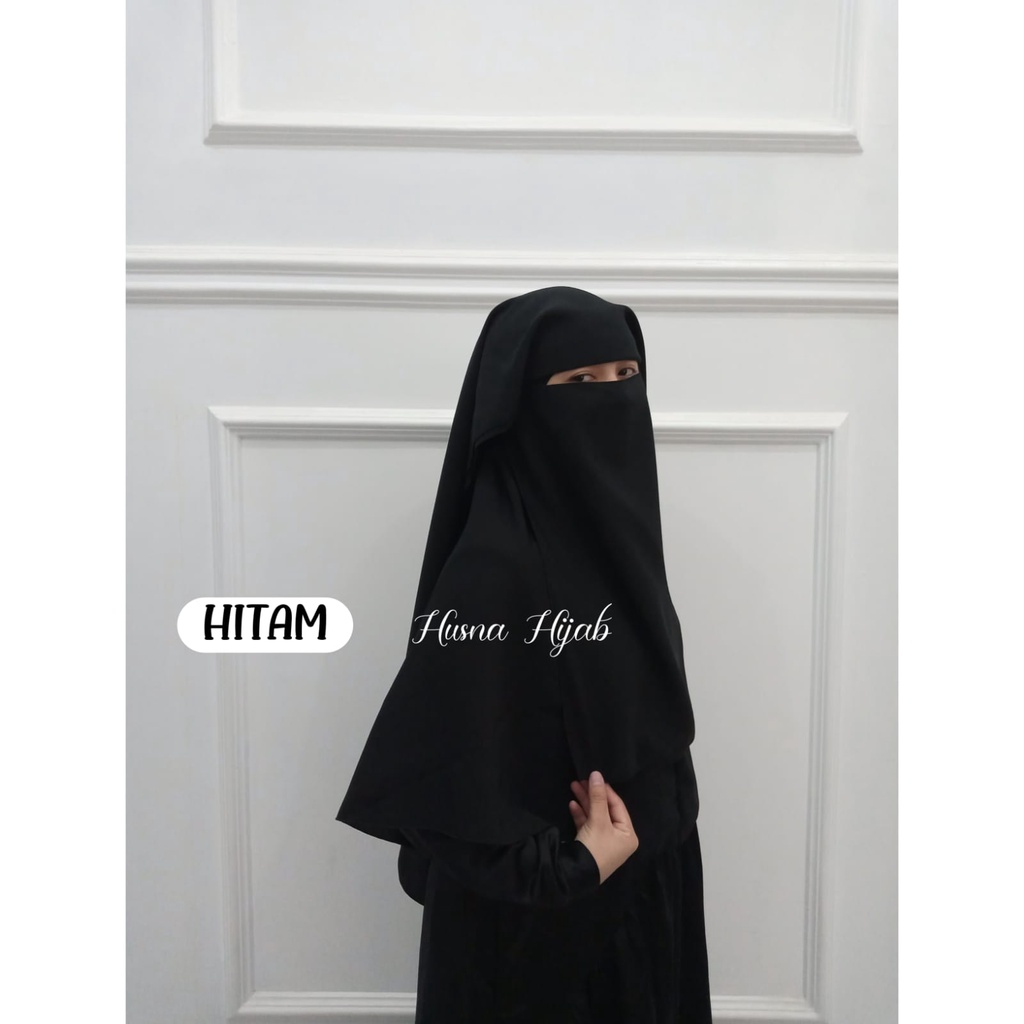 [HUSNA HIJAB] Niqob Yaman Long 2 Layer / Niqob Yaman 2 Layer Wolfis / Yaman 2 Layer