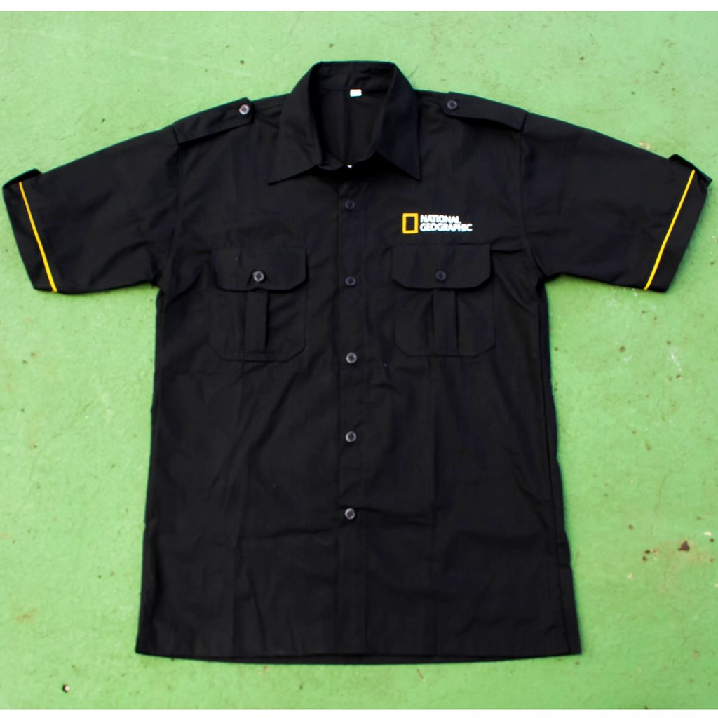 KEMEJA NATIONAL GEOGRAPHIC BLACK - PREMIUM QUALITY