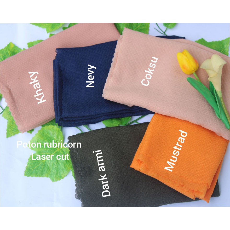 HIJAB SEGI EMPAT POTTON RUBICORN LASERCUT