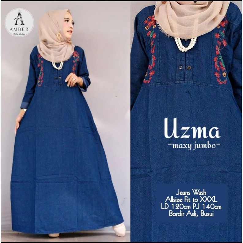 GAMIS JEANS TERBARU 2022 UNTUK WANITA MUSLIMAH DEWASA  BAJU MAXY  KEKINIAN  MODIS DAN TERPOPULER DEN