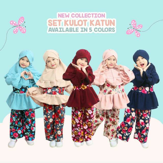 Baju Anak Set Kulot Katun Paku Payung