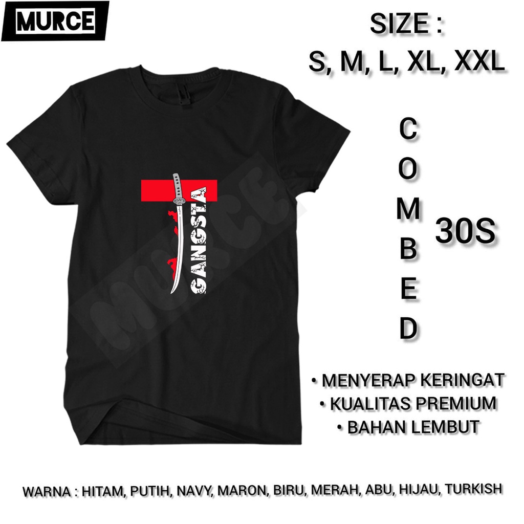 Jual Baju Kaos Anime Gangsta Desain Gambar Samurai Manga Jepang Cotton