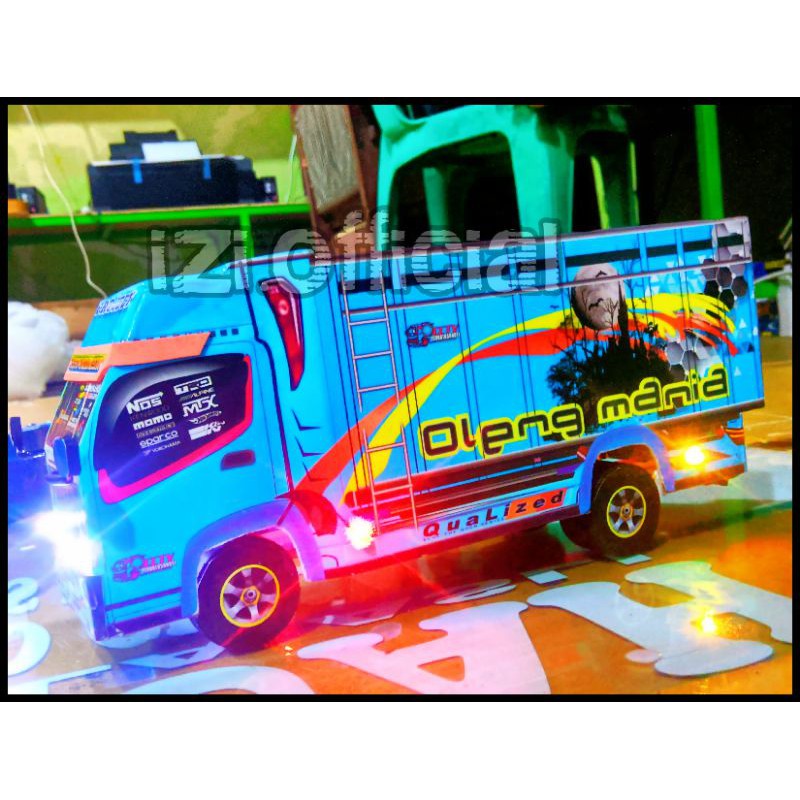 MINIATUR TRUK OLENG MINIATUR TRUK MURAH OLENG MANIA FULL LAMPU TERPAL RODA KAYU